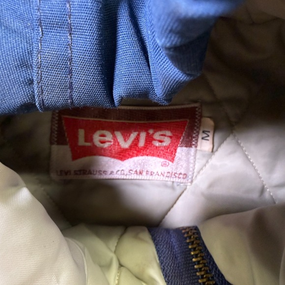 VTG 70s 80s Levi's Hooded Ski Puffer Jacket White Tag Sz Med USA Made Talon Zip - Picture 7 of 10